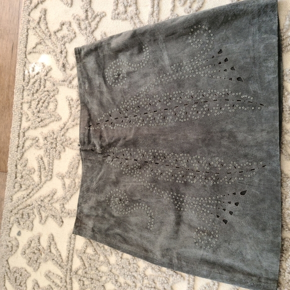 Zara suede mini skirt-gray - Picture 6 of 7